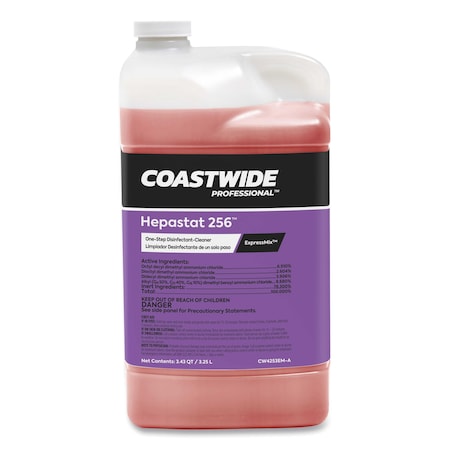 Coastwide Professional Hepastat 256 One-Step Disinfectant-Cleaner Concentrate for ExpressMix Systems, Unscented, 110oz, 2PK CW4253EM-A